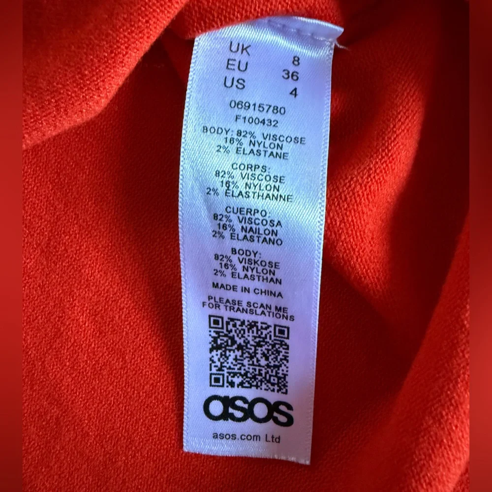 ASOS Vibrant‎ Red Crew Neck Cropped Sweater